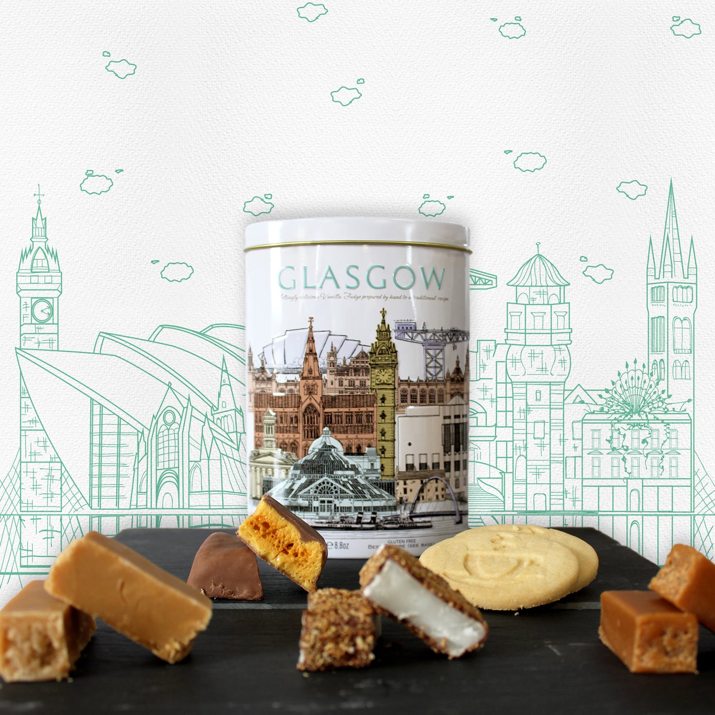Glasgow Skyline Scottish Fudge Gift Hamper